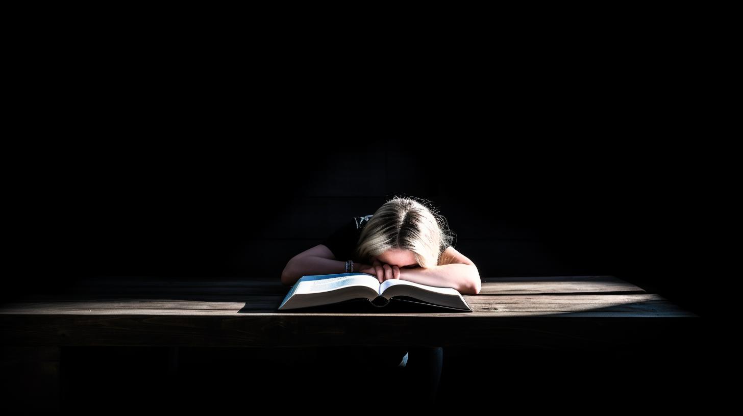 Person journaling at wooden desk with candlelight, reflecting on life and healing.